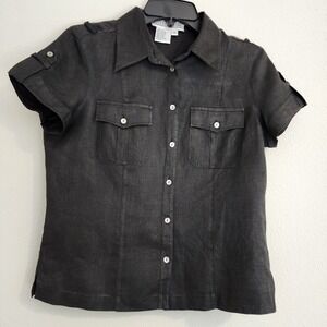 Starington 100% Linen Button Down Blouse - M